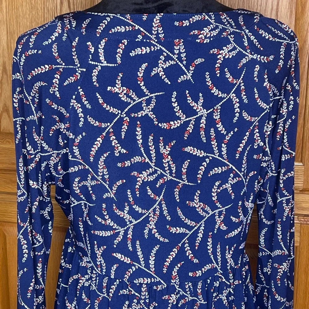 MICHAEL Michael Kors Floral Print‎ Long Sleeve Chain-Lace-Up Top Blouse Sz Large